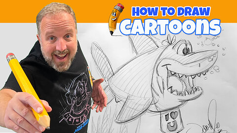 How to Draw a Cartoon Shark with a Bib