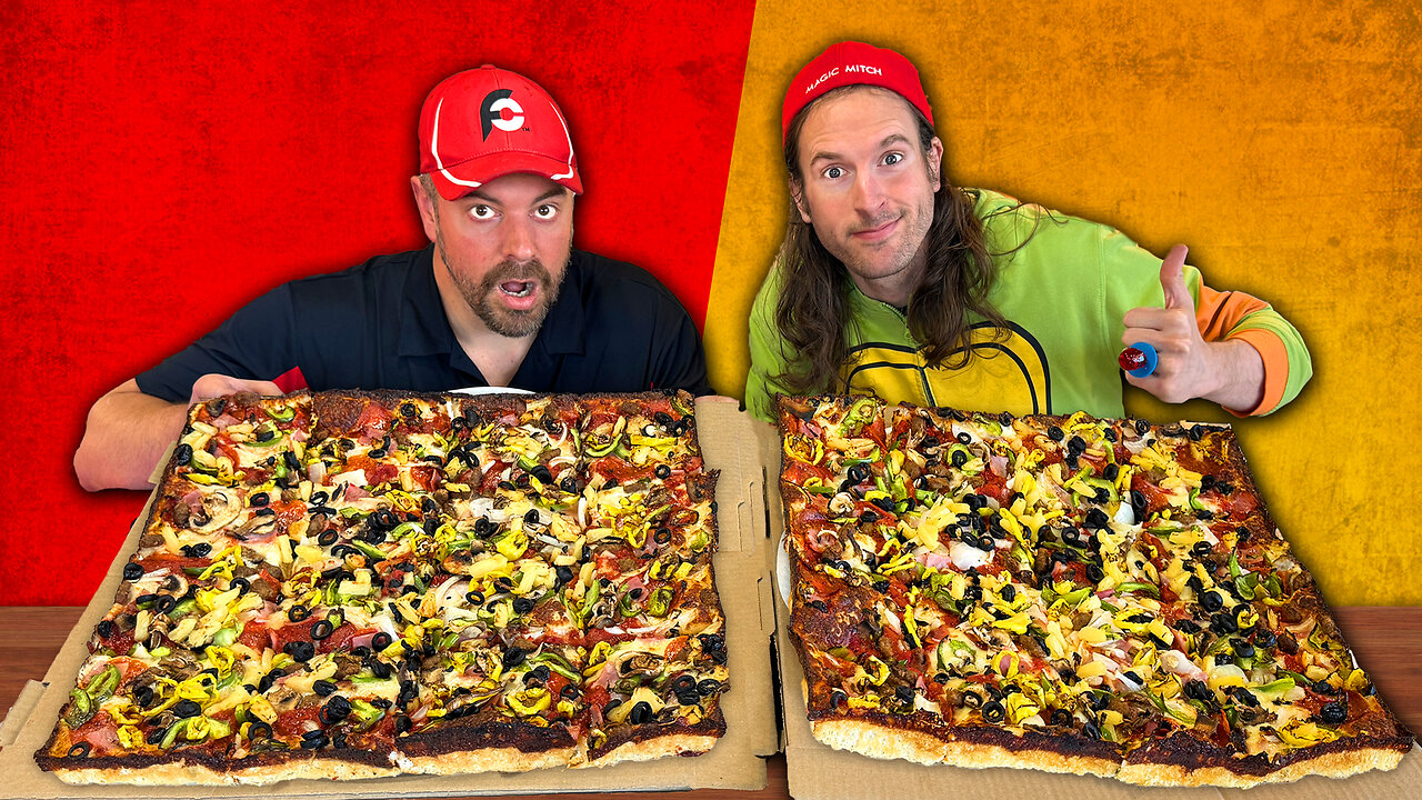 Attempting Michigan's BIGGEST Detroit Style Pizza Challenge! (w/ Randy Santel)