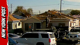 Construction workers leap across rooftops to escape ICE