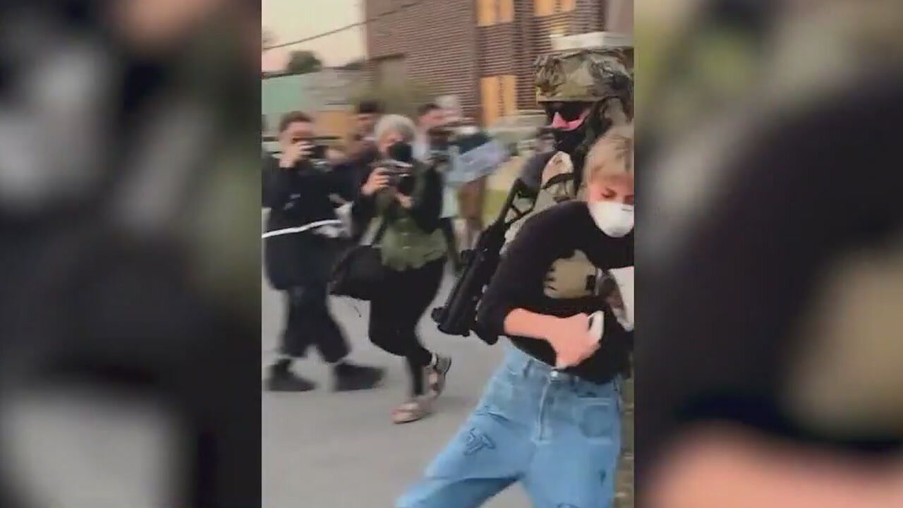 Illinois Congressional Candidate Kat Abughazaleh Gets Shoved to the Ground by ICE Agent