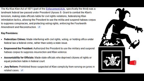 223: Trump to use the Klu Klux Klan Act of 1871 Jan 20 2025
