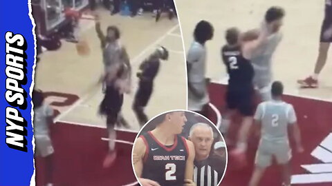 Utah Tech player punches opponent after getting dunked on in wild ruckus
