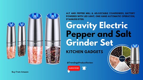 Gravity Electric Pepper and Salt Grinder Set