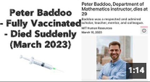 "Sudden Death of Fully Vaccinated Peter Baddoo in March 2023"