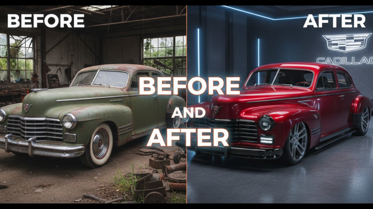 BEFORE and AFTER - Cadillac Series 62 1941 #BeforeandAfter #CarStyling #RetroDesign #CarAesthetics