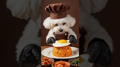 dog chef cooking