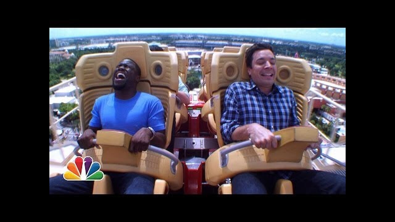 Jimmy and Kevin Hart Ride a Roller Coaster