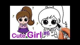 How to Draw a Cute Girl #6 with a Ponytail Easy
