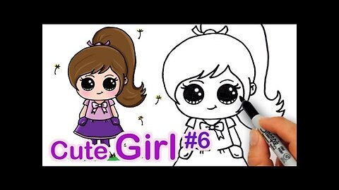 How to Draw a Cute Girl #6 with a Ponytail Easy
