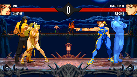 MUGEN - Mai Shiranui & Scorpion vs. Alpha Chun-Li & Sub-Zero - Download