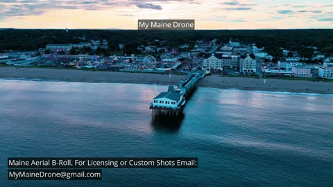 Maine B-Roll (No Sound): The Pier at Old Orchard Beach, Maine during a Beautiful Sunset Video 2