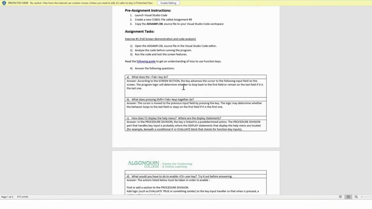 Student Work (Assignment)| 24F_CST8283_450 Business Programming Assignment 9 Work video | Algonquin