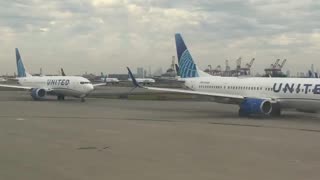 Earlier today Planes backed up at Newark Liberty International Airport