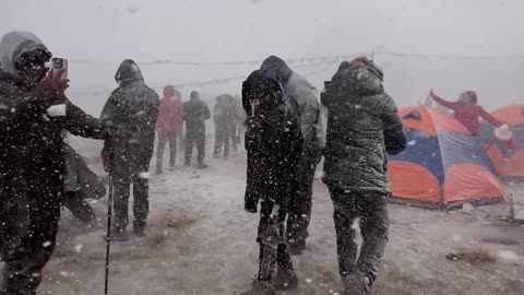 Avalanche in North Annapurna Nepal