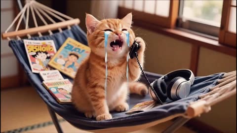 Mama Cat Collapses from Heatstroke, Baby Ginger Anxiously Cares for Her at the Hospital