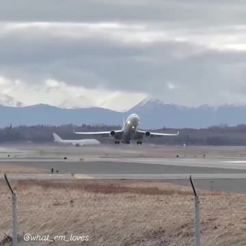McDonnell Douglas MD-11F of FedEx airline taking off at Anchorage airport, USA