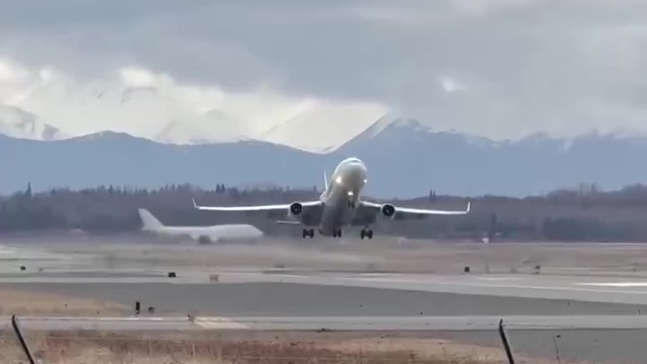 McDonnell Douglas MD-11F of FedEx airline taking off at Anchorage airport, USA