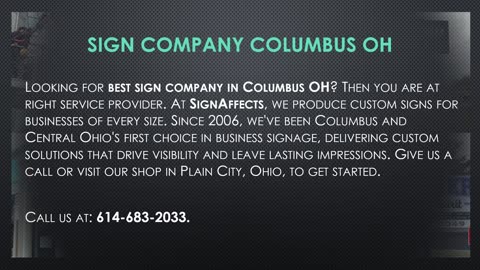 Sign Company Columbus OH