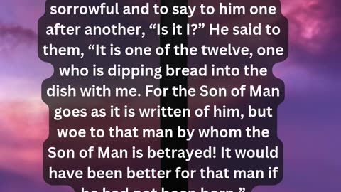 Journey of faith and spiritual growth Mark 14:18-21 Daily Bible Verse