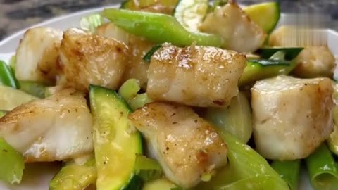 Fish and vegetables stir fry | quick , easy, & healthy cod fillet stir fry recipe 😍🥰
