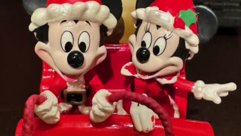 Disney Parks Santa Mickey and Minnie Mouse with Presents in a Sleigh Figurine Ornament #shorts
