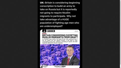 The British Governments War Against White British Europeans - Muslim Draft Exemption?