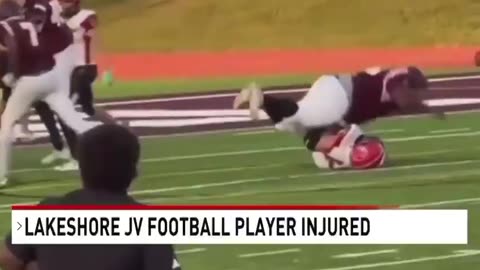 Horrific moment high school football player fractures rival's spine