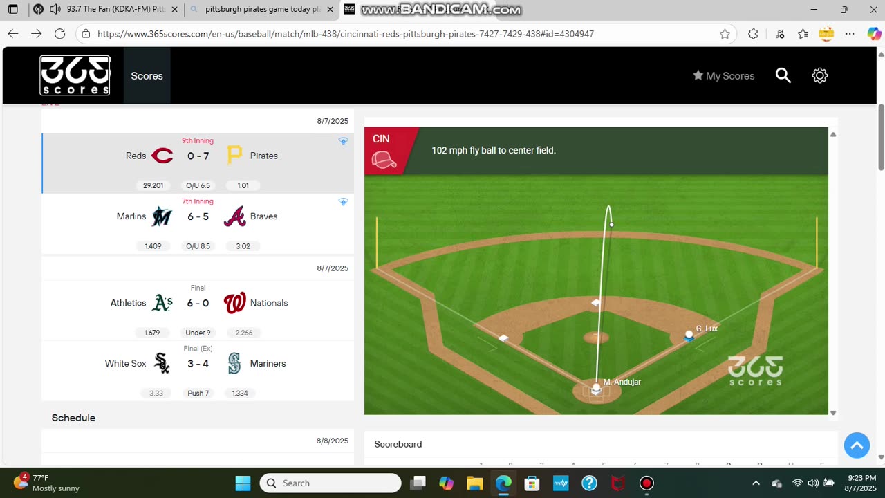 AUGUST 7 2025 MLB BASEBALL: CINCINNATI REDS VS PITTSBURGH PIRATES PART 15