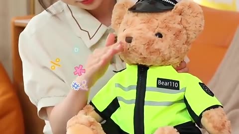 new sunrise Custom handsome Soft stuffed police teddy bear Plush Toy Collection Gifts cute plush