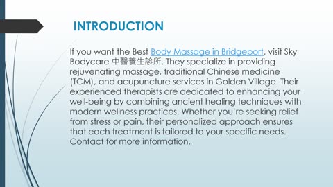 Best Body Massage in Bridgeport