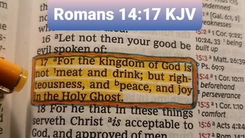 For the kingdom of God is not meat and drink; but righteousness, and peace,