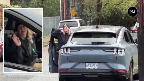 Woman impeding ICE agents & cursing them out pleads to go home after being threatened