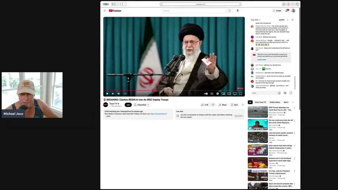 Iran in turmoil as the regime is close to collapse as people take to the street.