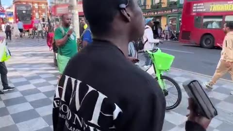 A Muslim man attempted to interrupt a Christian preacher sharing the gospel,