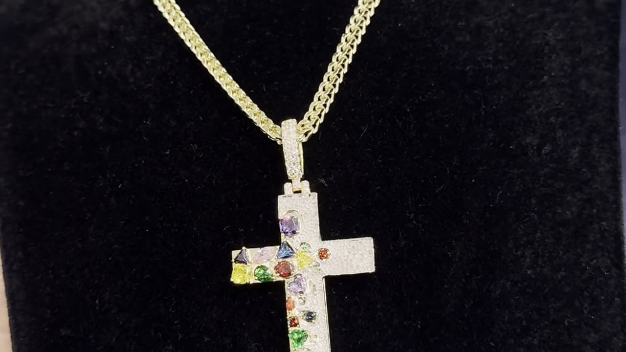 New Real 10K Gold & Natural Birthstone Cross Setup