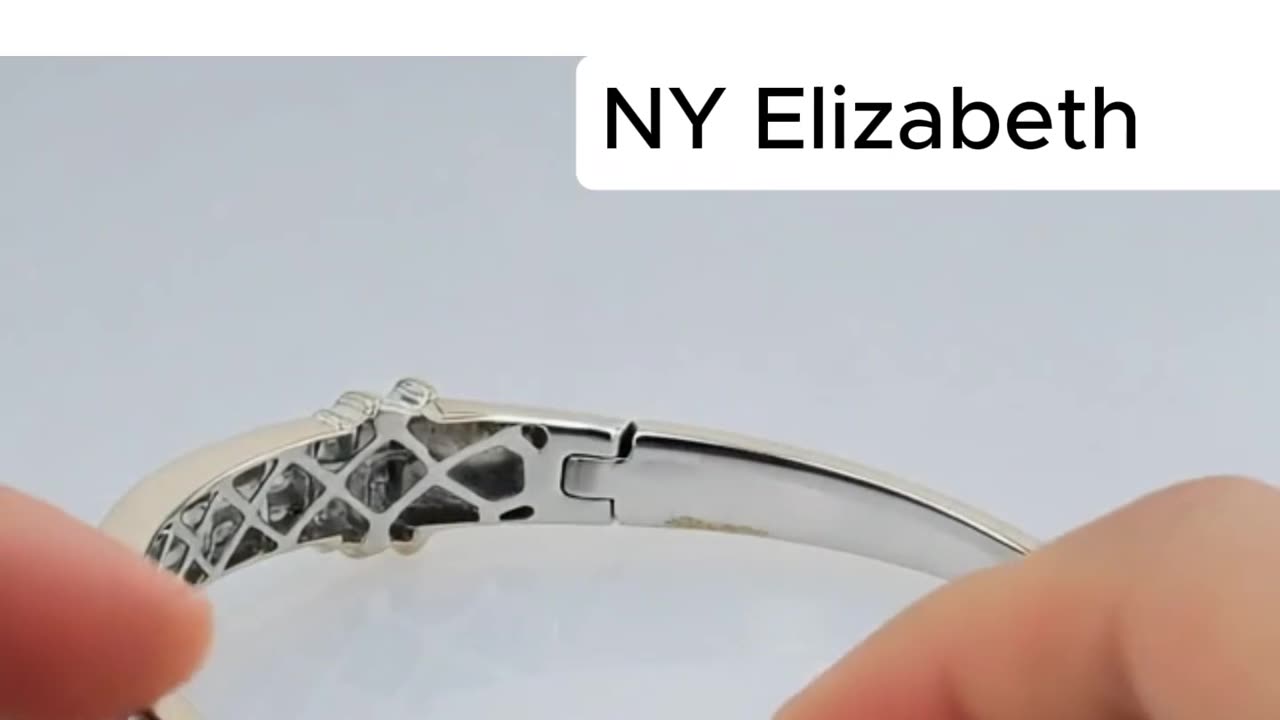 Princess-Cut Diamond Cluster Bangle Bracelet
