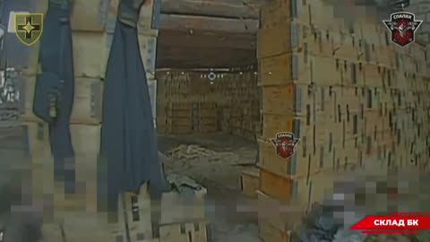 Ukrainian Drone Discovers Russian Ammunition Hidden Inside Hanger