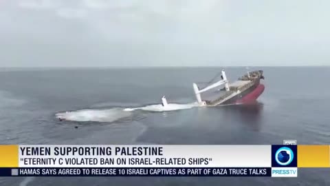 Yemen’s army releases footage of the targeting and sinking of the ship