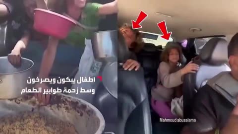 Children in Gaza rehearse their cries of hunger with press
