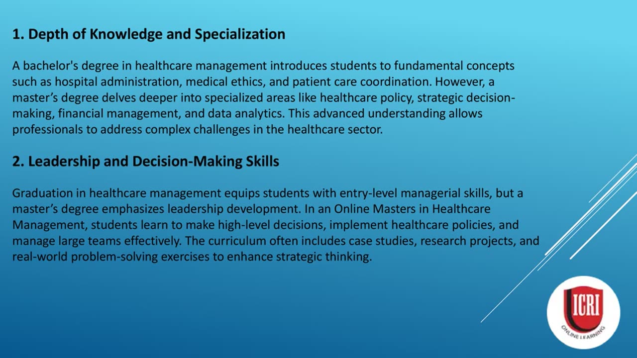 How an Online Masters in Healthcare Management Differs from a Graduation
