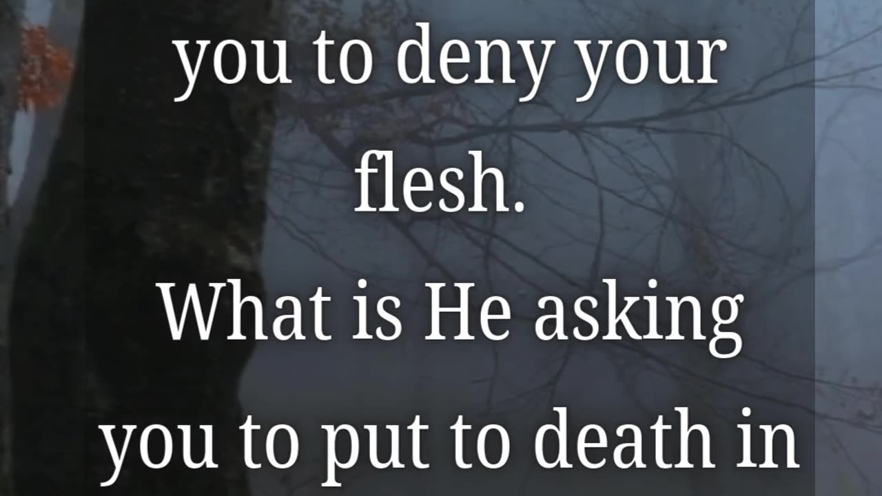 What is He asking you to put to death in your flesh?