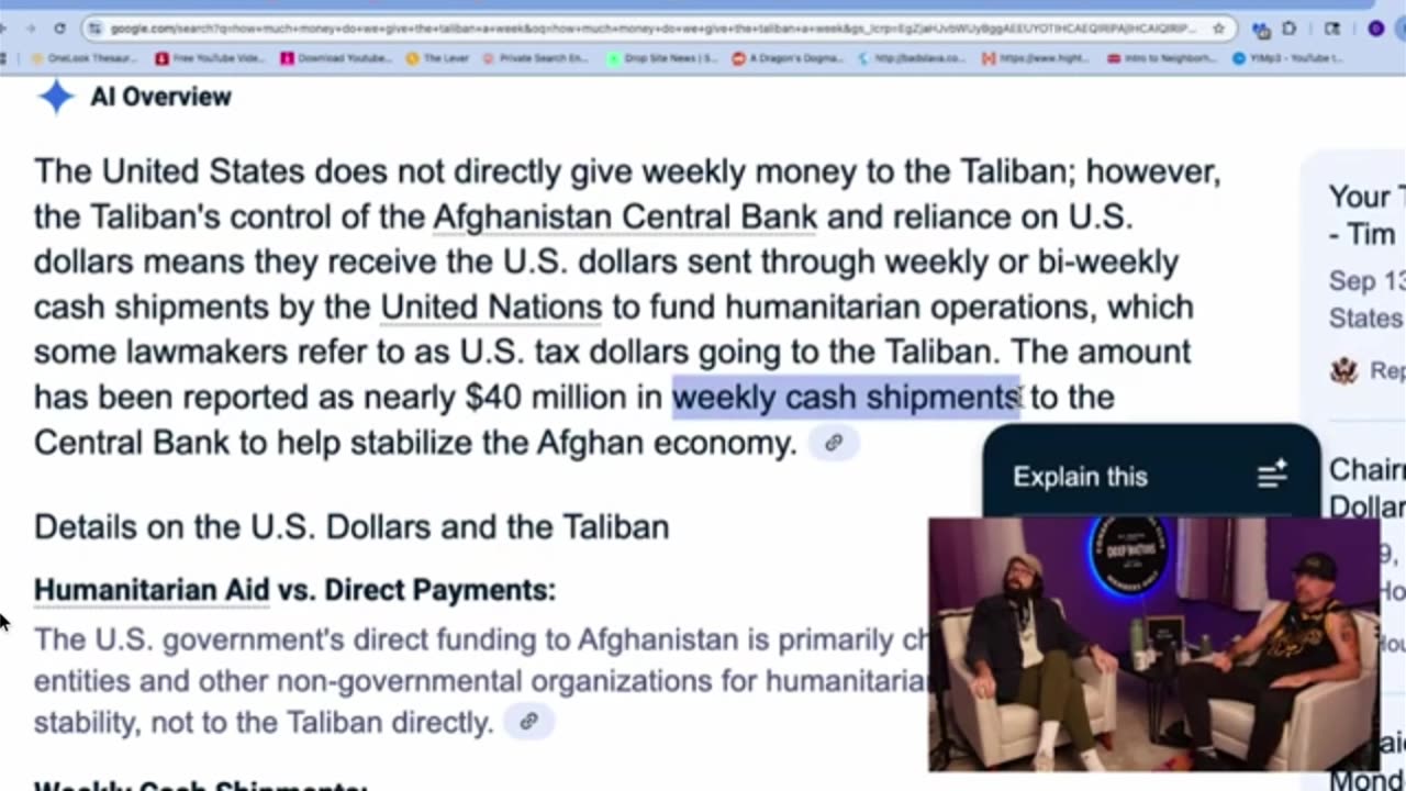 ONE OF TRIPOLIS GREATEST WINS 40 MIL A WEEK TO THE TALIBAN