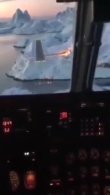 This is what landing at Nuuk Airport in Greenland Capital looks like