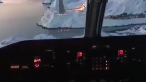 This is what landing at Nuuk Airport in Greenland Capital looks like