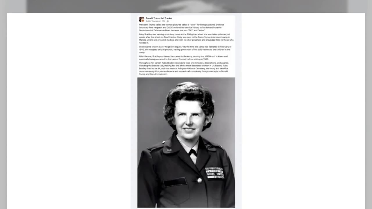 Posts About Removal Of Ruby Bradley's Service History: What We Know