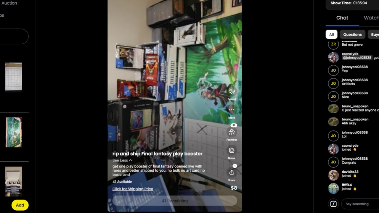 Whatnot stream from Sat