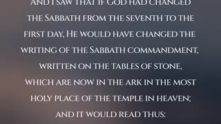 REMEMBER THE SABBATH