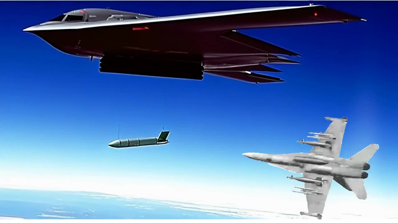 💣 B-2 Bomber in Action! ✈️ Stealth Strike & Missile Fire in the Sky 🔥 #MilitaryPower