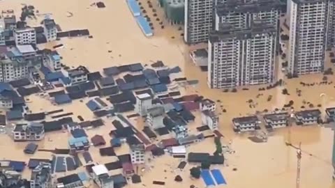 City Lost Beneath Water 🌊🏙️ | Aerial View of Massive Flooding!