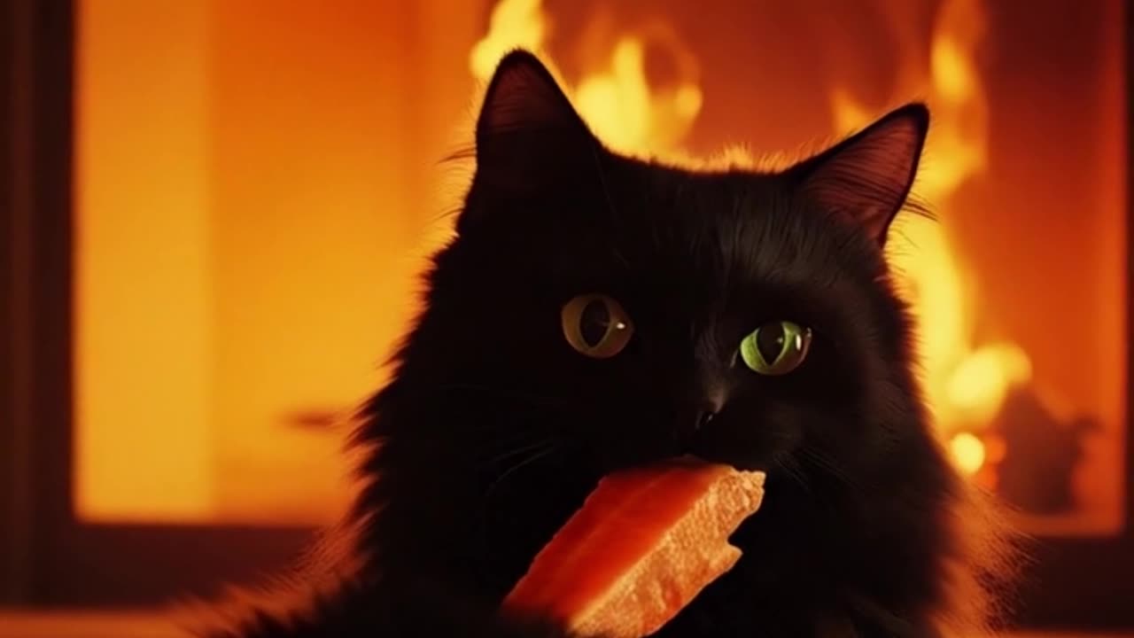 🐱🍽️ Hungry Cat Catches & Cooks Fish for Itself! 🎣🔥